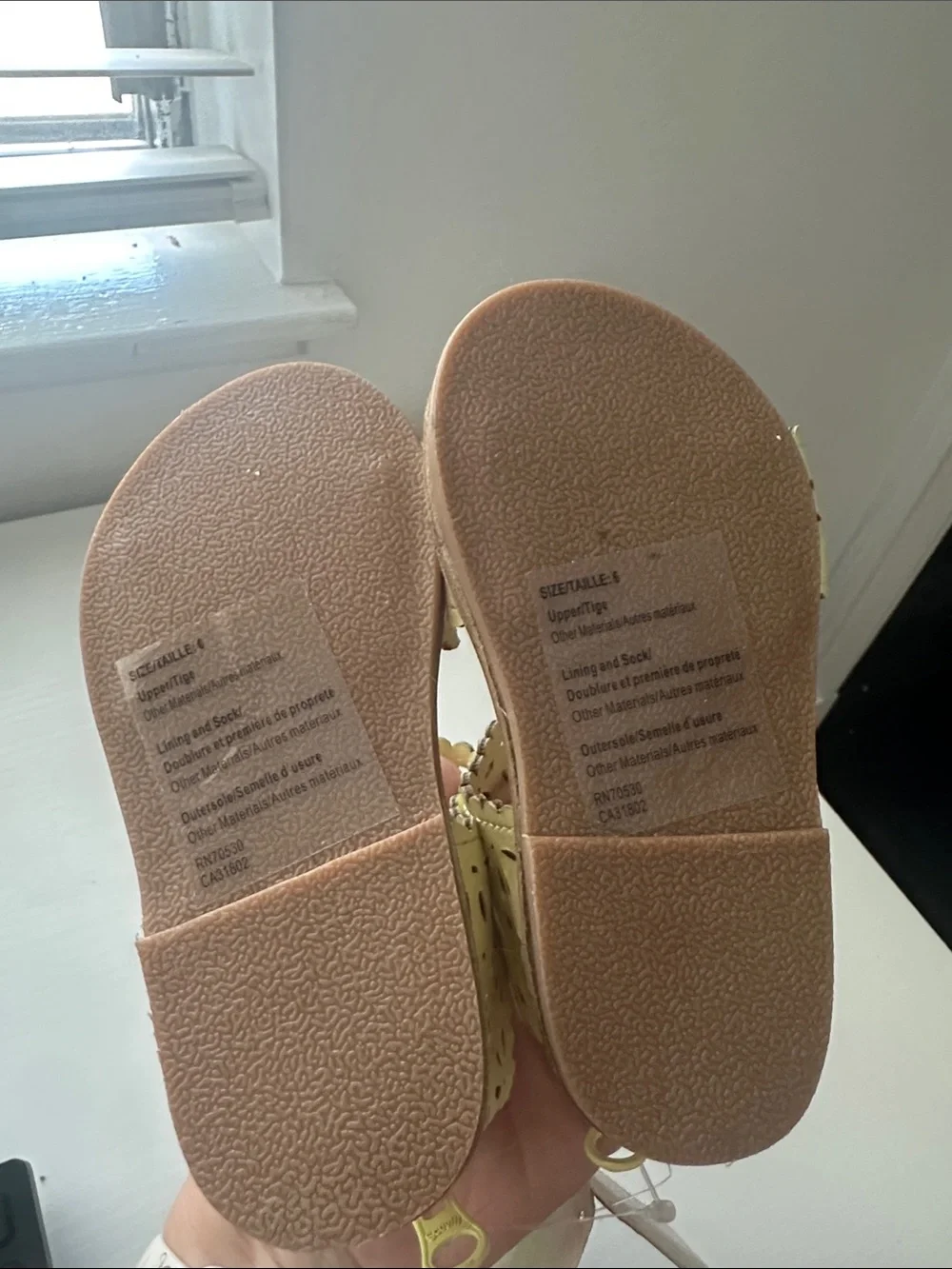 Crazy 8 Yellow Cutout Strap Sandals